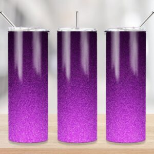 20 oz Skinny Tumbler Sublimation Design gradient dark purple Glitter Digital Download | Sublimation tumbler designs down