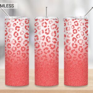 Seamless leopard Glitter tumbler png, 20 oz Skinny Tumbler Sublimation Design, Sublimation design download, leopard tumb