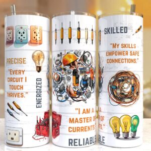 Electrician Life 20oz Skinny Tumbler Sublimation Designs,Electrician life PNG File Digital Download, Electrician life PN