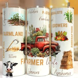 Farmer life 20oz Skinny Tumbler Sublimation Designs, Farmer life PNG File Digital Download,Farmer life PNG, Farmer life