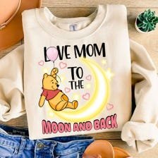 Yellow bear Love mom to the moon and back png, Honey Bear Watercolor Digital Clipart, Bear and friends Png, Honey Bear M