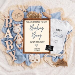 Boy Pregnancy Announcement Digital Baby Announcement Boy Gender Reveal Social Media Reveal Editable Template Its a Boy L