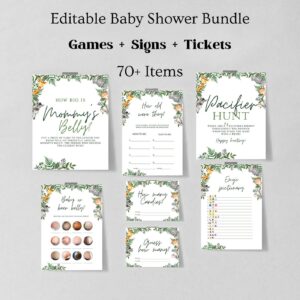 Safari Baby Shower Games Bundle, Jungle Baby Shower, Editable Safari Baby Shower Games Instant Download, Printable Games