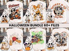 Halloween Mouse Png Bundle, Front and back design Halloween Mouse And Friends, Trick Or Treat Svg, Spooky Vibes, ghosts