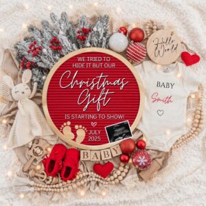 Christmas Pregnancy Announcement Digital Baby Announcement December Pregnancy Gender Neutral Social Media Reveal Templat