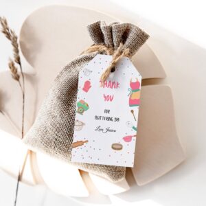 Editable Cooking Favor Tags Tags Baking Birthday Thank you tags Kids Stock The Kitchen Bridal Shower Tags Template 060
