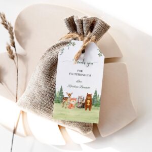 Woodland Baby Shower Favor Tags, EDITABLE Its a boy Pack, woodland animals invitations, Woodland Theme Thank you Tags Fa