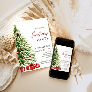 Editable Christmas Party Invitation, Christmas Party Invitation, Party Announcement, Printable Template, Christmas Invit