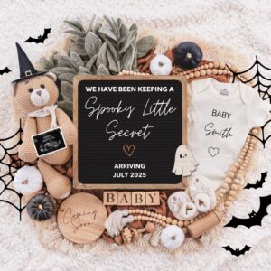 Halloween Digital Pregnancy Announcement, New Little Boo, Halloween Social Media, Instant Editable Template, Spooky Litt