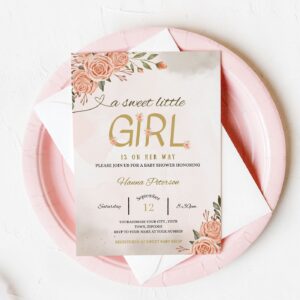 Girl Boho Shower Invite Girl Baby Shower Invitation EDITABLE Girl Pink Pampas Grass Printable Template Instant Download