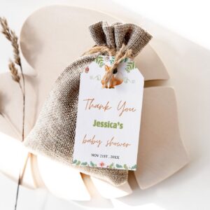 Editable Woodland Animals Baby Shower Favor Tags, Forest Animals Baby Shower Favor Tags, baby shower Gift tag 1231