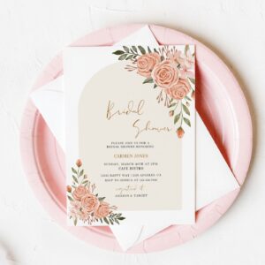 Pampas Grass Bridal Shower invitation, Boho Bridal Shower Invitation template, Bridal Shower Invitation Template, Printa