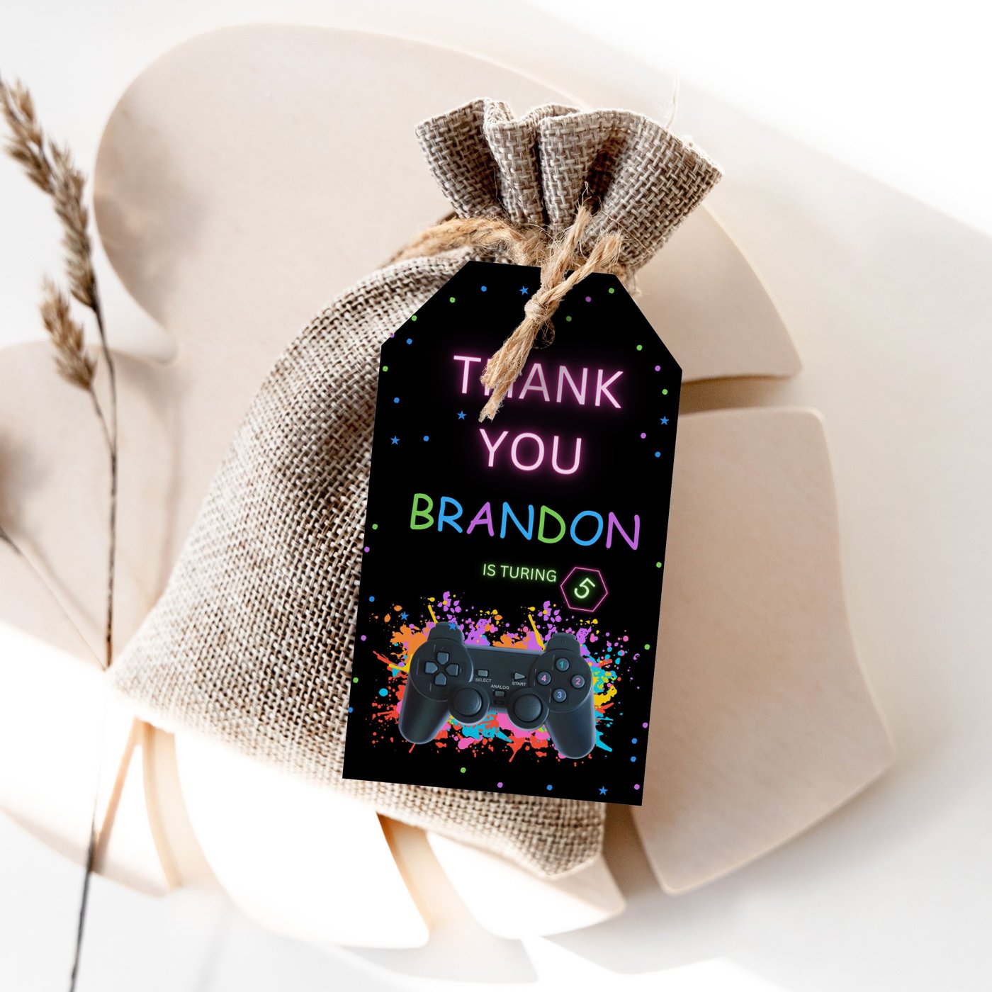 Editable Gaming Birthday Party Favor Tag Gaming party, Gamer birthday Gift Tag Template 1182
