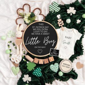 St. Patrick's day Digital Pregnancy Announcement Baby Announcement Editable Template Social Media Extra Lucky Pr