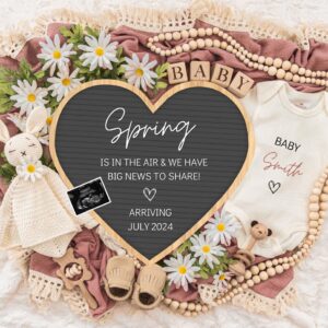 Spring is in The Air, Digital Pregnancy Announcement, Baby Announcement, Floral Gender Neutral Template, Social Media Re