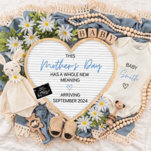 Mother's day Digital Pregnancy Announcement, Gender Neutral Editable Template, Floral Baby Announcement, Personalized ba
