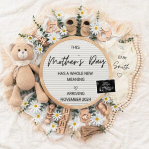 Mother's day Digital Pregnancy Announcement, Gender Neutral Editable Template, Floral Baby Announcement, Personalized ba