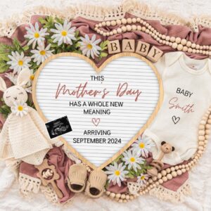 Mother's day Digital Pregnancy Announcement, Gender Neutral Editable Template, Floral Baby Announcement, Personalized ba