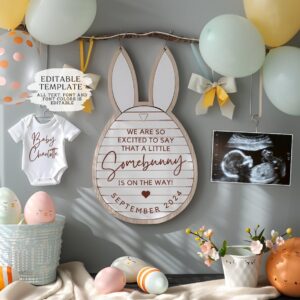Easter Pregnancy Announcement Digital, Spring Baby Announcement, Gender Neutral Template, April Boho Reveal, Easter is E