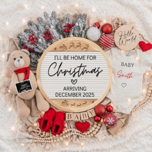 Christmas Pregnancy Announcement Digital Baby Announcement December Pregnancy Gender Neutral Social Media Reveal Templat