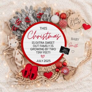 Christmas Pregnancy Announcement Digital Baby Announcement December Pregnancy Gender Neutral Social Media Reveal Templat
