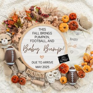 Game Fall Pregnancy Announcement Digital Baby Announcement Autumn Gender Neutral Gender Reveal Boy Social Media Reveal F