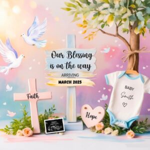 Jesus Thankful Theme Fall Pregnancy Announcement Digital Baby Announcement Gender Neutral Gender Reveal Boy/Girl Social
