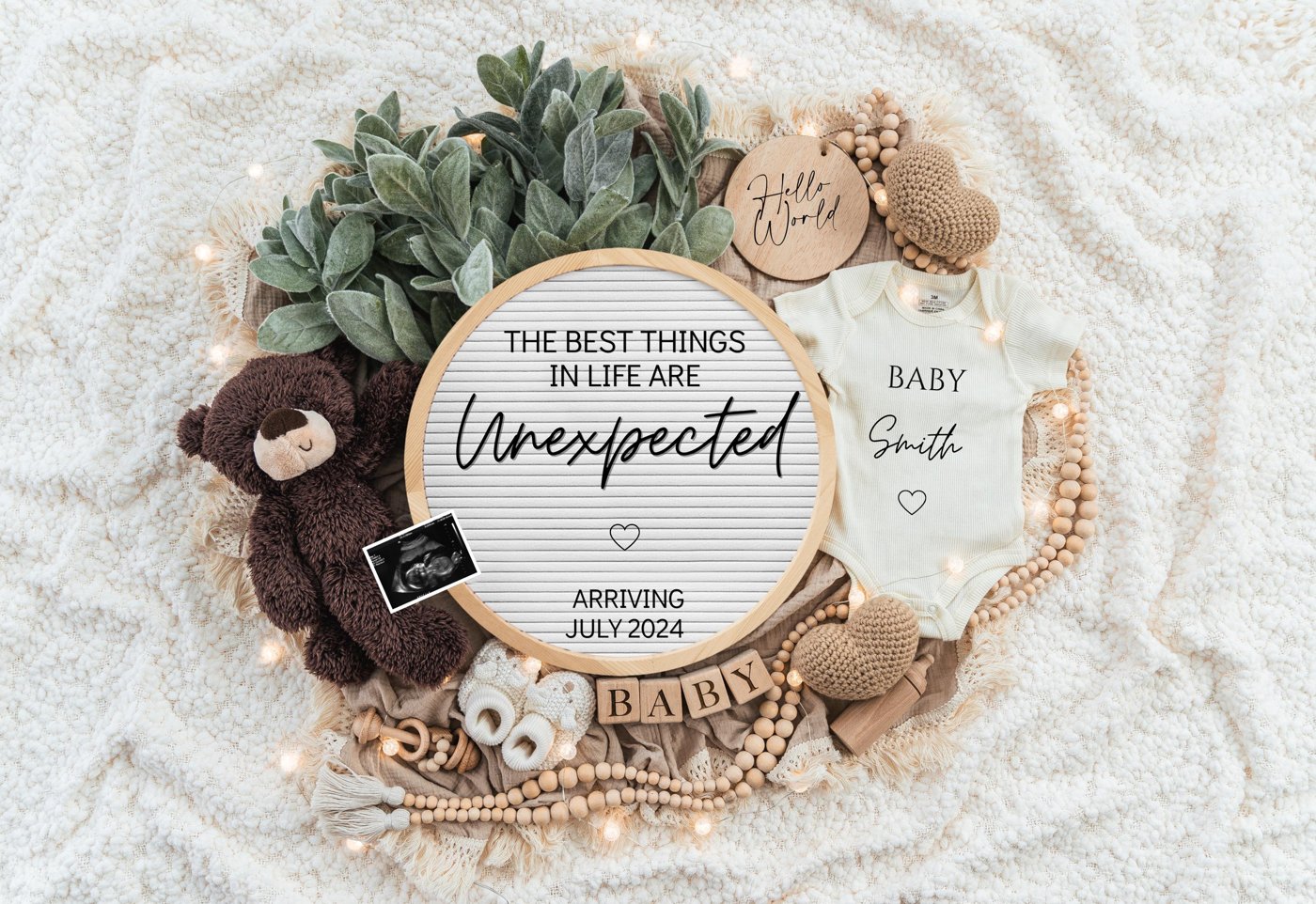 Digital Pregnancy Announcement / Pregnancy Reveal / Social Media / Gender Neutral / Facebook / Instagram / Boho / Person