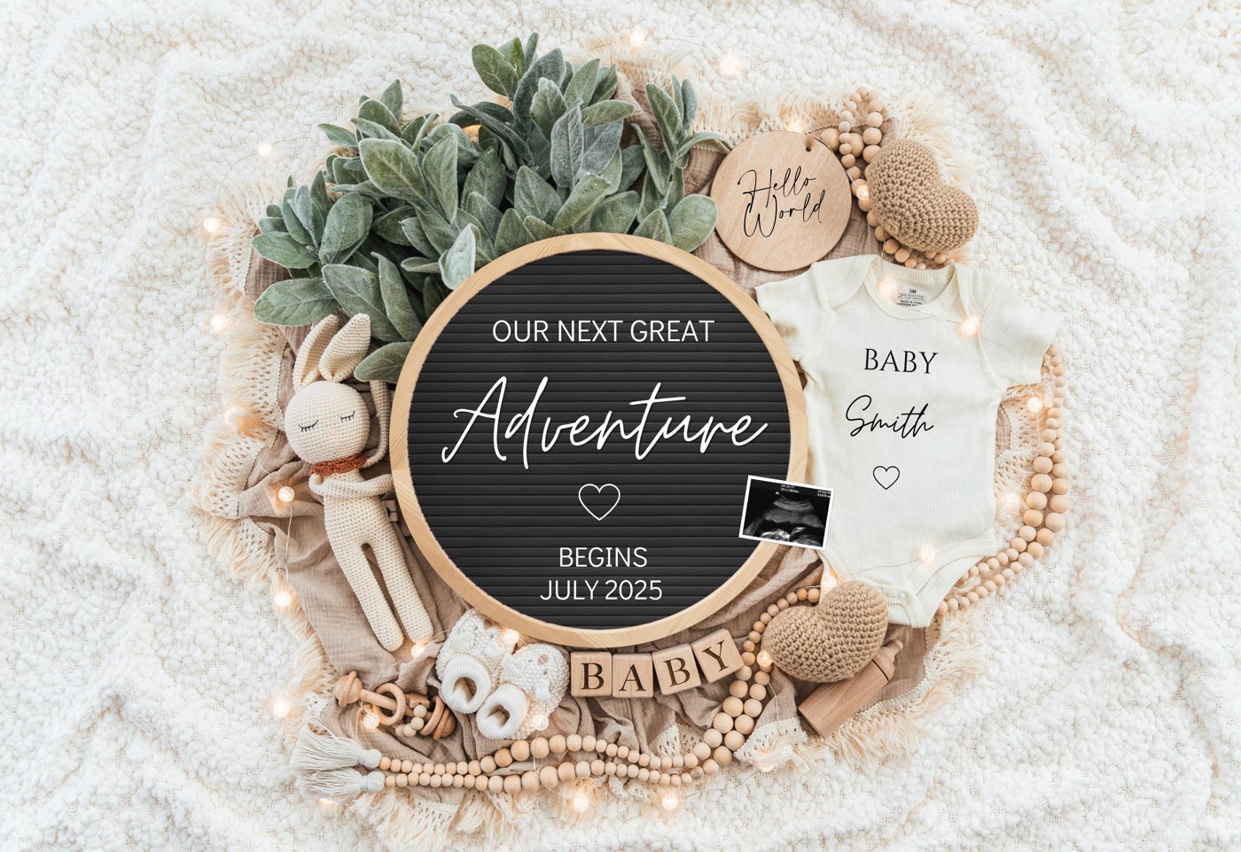 Digital Pregnancy Announcement / Pregnancy Reveal / Social Media / Gender Neutral / Facebook / Instagram / Boho / Person