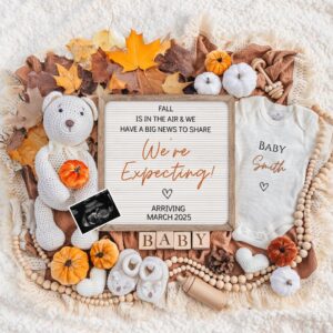 Fall Pregnancy Announcement, Baby Announcement, Digital Download, Editable Template, Social Media Reveal, Instagram, Pum
