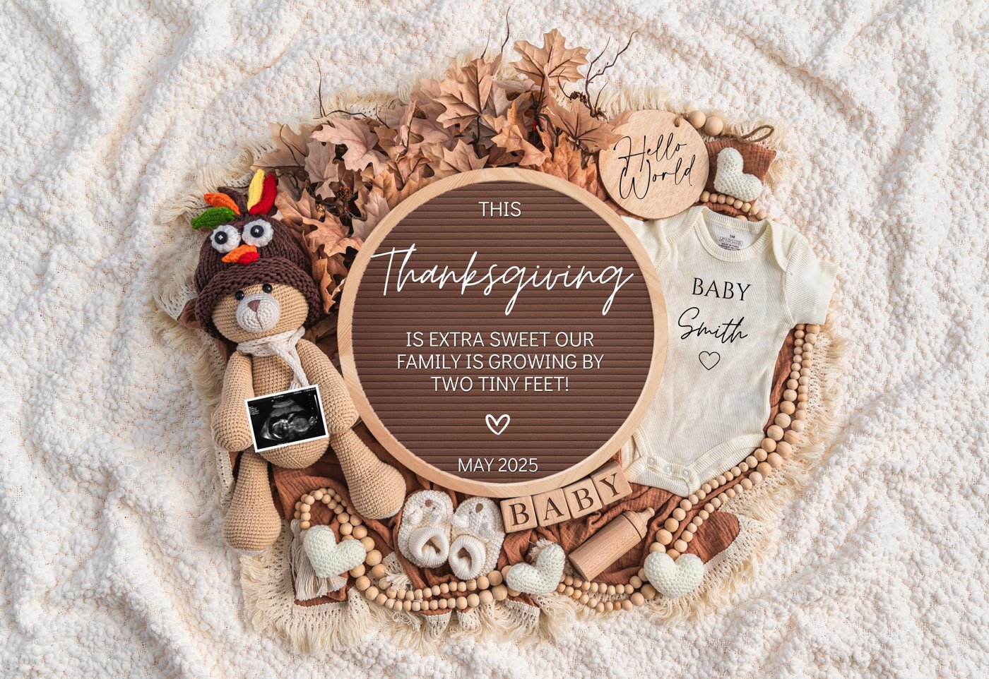 Thanksgiving Pregnancy Announcement Digital, Baby Announcement, Social Media Reveal