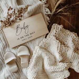 Boho Style Baby Announcement with Test, Editable Pregnancy Reveal, Customizable Pregnancy Template, Digital Pregnancy An