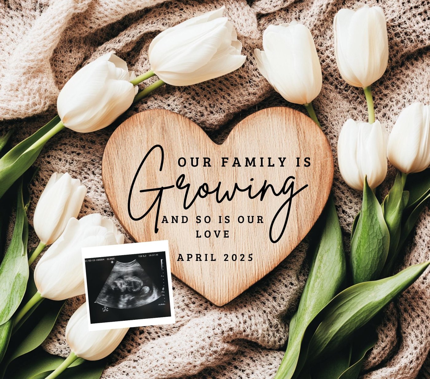 Boho Style Baby Announcement with Test, Editable Pregnancy Reveal, Customizable Pregnancy Template, Digital Pregnancy An