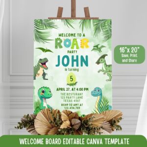 Dinosaur Birthday Mobile Invitation Template, Dino-Themed 2nd Birthday, Printable Party Design, 2nd Birthday Boy Dino Ce