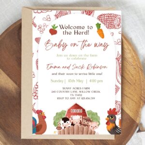 Locally Grown Baby Shower Invitation, Farmer’s Market Baby Sprinkle Theme, Garden Party Books for Baby, Gender-Neutral D