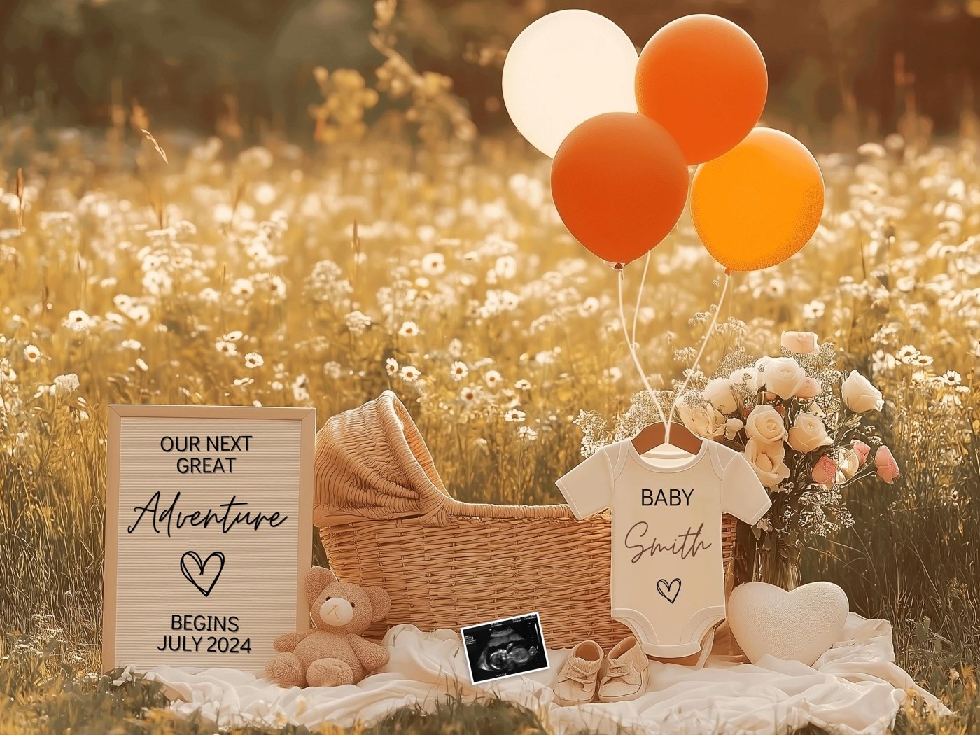 Pregnancy Announcement Template – Cute Teddy Bear Reveal Idea, Instant Download for Instagram, Baby News, Digital downlo