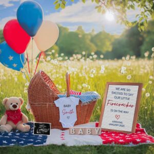 Editable 4th of July Pregnancy Announcement | 4th july Baby Reveal | July Baby Digital Template | Instant Download for S