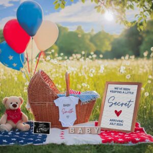 Editable 4th of July Pregnancy Announcement | 4th july Baby Reveal | July Baby Digital Template | Instant Download for S