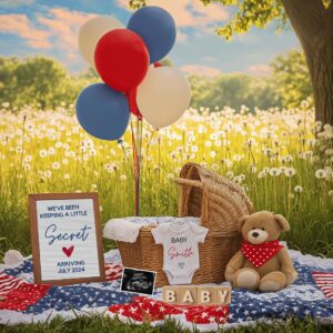 Editable 4th of July Pregnancy Announcement | 4th july Baby Reveal | July Baby Digital Template | Instant Download for S