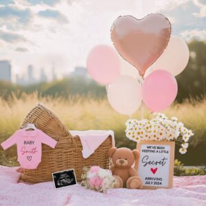 Digital Little Sister Pregnancy Reveal | Editable Pink Pregnancy Announcement for Social Media | Baby Sister Gender Reve