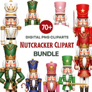 Nutcracker Clipart Bundle, Toy Soldier Clip Art, Nutcracker Art, Vintage Christmas PNG, Classic Christmas PNG, Holiday
