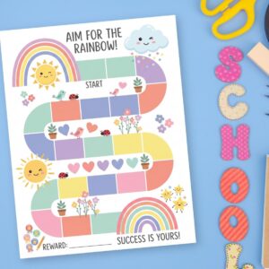 Rainbow Reward Chart, Potty Training Chart Download, Girls Potty Training Chart, Printable Reward Chart