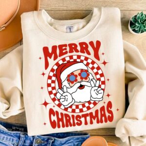 Merry Christmas Santa SVG PNG, Retro Christmas Png, Retro Sublimation Christmas Cut File, Christmas Svg, Santa claus Pn