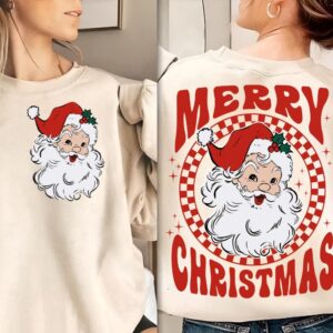 Merry Christmas Santa SVG PNG, Retro Christmas Png, Retro Sublimation Christmas Cut File, Christmas Svg, Santa claus Pn