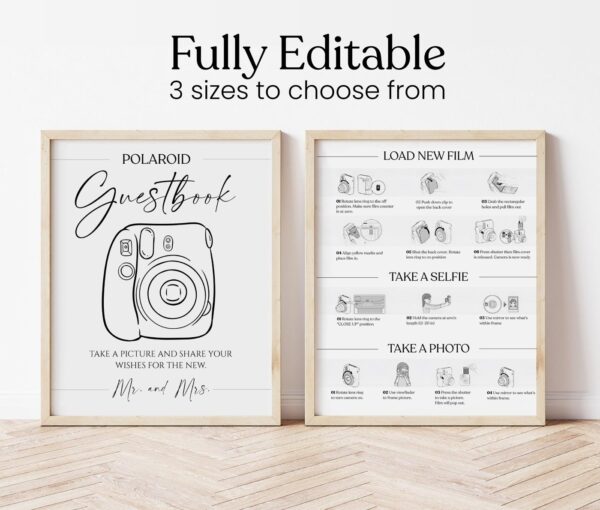Polaroid Guestbook Sign Instructions