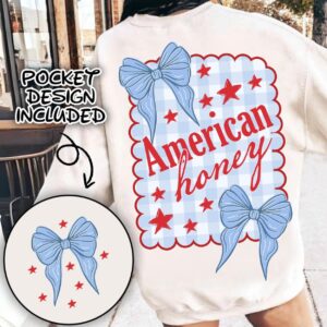 American honey PNG, Coquette bow USA Shirt, 4th of July Digital Download, Patriotic Design, America Png, Freedom, Americ