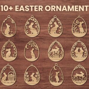 Easter Ornaments Laser Cut Svg Bundle, Easter Laser Cut svg files, Easter Hanger svg, dxf eps, Bunny Ornaments Svg