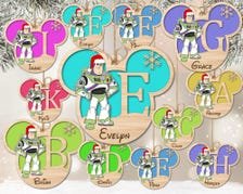 Personalized Toy cartoon Christmas Balls svg, Monogram Alphabet Custom name Ornament svg, Story toy cartoon Ornament svg