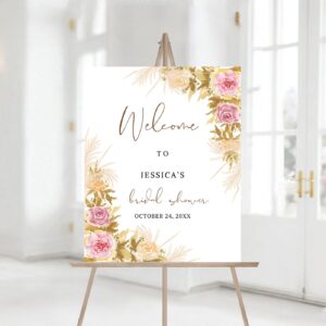 Wedding Welcome Sign Template, pampas grass wedding welcome sign printable, Wedding welcome sign download, boho wedding