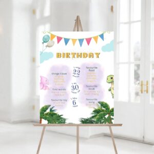 Dinosaur Birthday Party Milestones Sign | Dinosaur Birthday Party PRINTABLE Digital 057